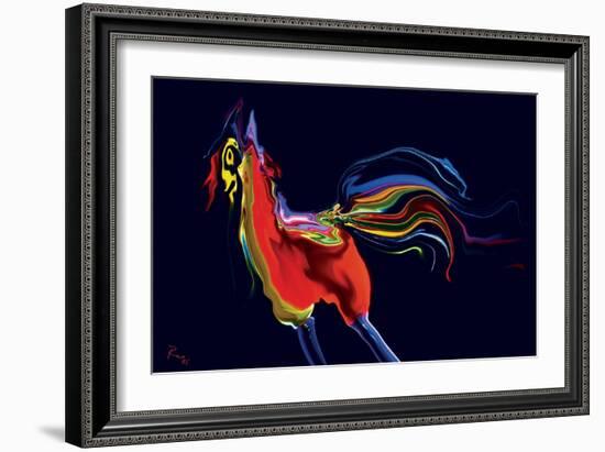 The Scared Rooster-Rabi Khan-Framed Art Print