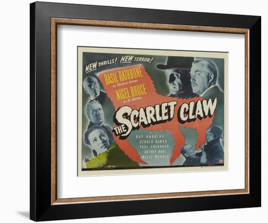 The Scarlet Claw, UK Movie Poster, 1944-null-Framed Art Print