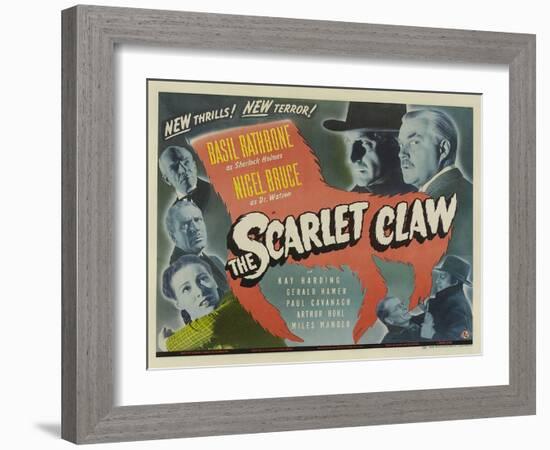 The Scarlet Claw, UK Movie Poster, 1944-null-Framed Art Print