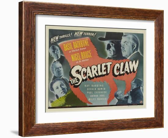 The Scarlet Claw, UK Movie Poster, 1944-null-Framed Art Print