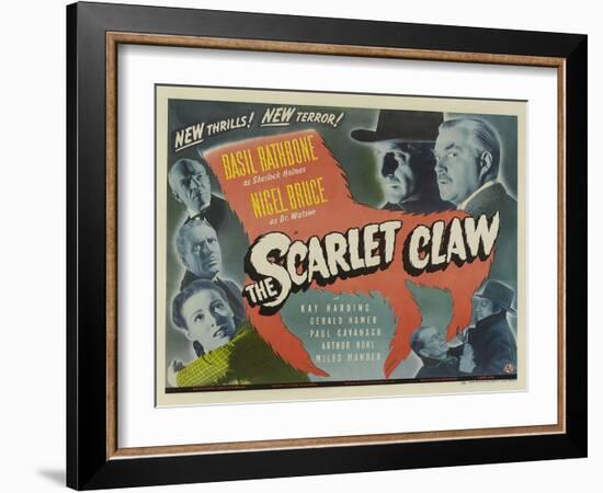The Scarlet Claw, UK Movie Poster, 1944-null-Framed Art Print