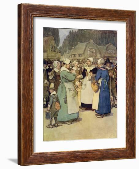 The Scarlet Letter, a Romance by Nathaniel Hawthorme-Hugh Thomson-Framed Giclee Print