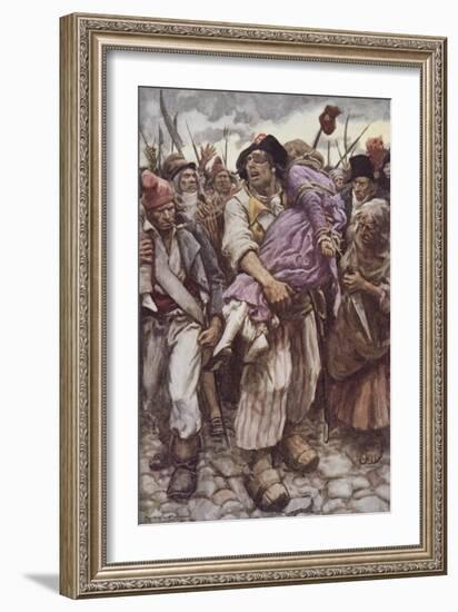 The Scarlet Pimpernel to the Rescue, Illustration for 'The Scarlet Pimpernel' by Baroness Orczy-Arthur C. Michael-Framed Giclee Print