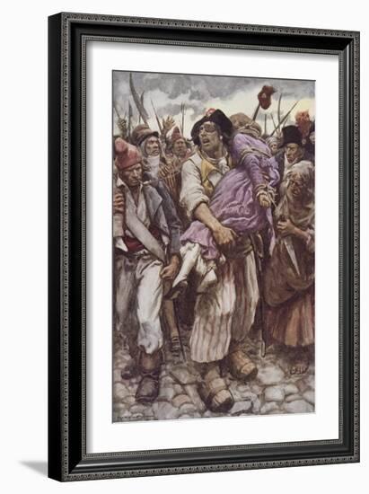 The Scarlet Pimpernel to the Rescue, Illustration for 'The Scarlet Pimpernel' by Baroness Orczy-Arthur C. Michael-Framed Giclee Print