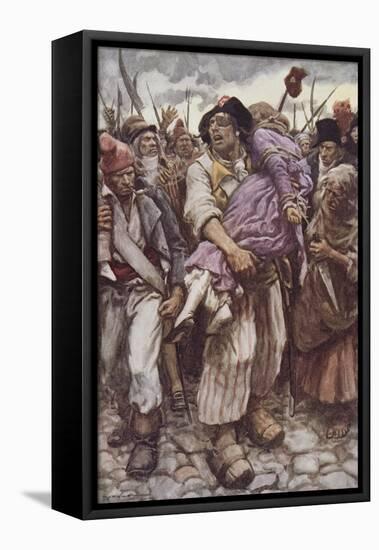 The Scarlet Pimpernel to the Rescue, Illustration for 'The Scarlet Pimpernel' by Baroness Orczy-Arthur C. Michael-Framed Premier Image Canvas