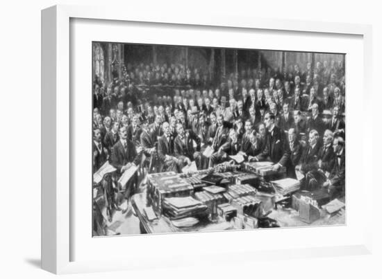 The Scene in the House of Commons, Westminster, London, 3 August 1914-null-Framed Giclee Print