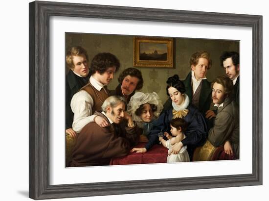 The Schadow Circle (The Bendemann Family and their Friend)-Eduard Bendemann-Framed Giclee Print
