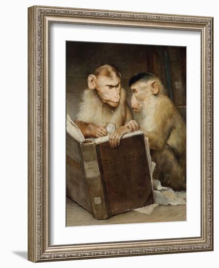 The Scholars, 19Th Century (Painting)-Gabriel Max-Framed Giclee Print