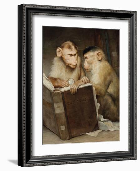 The Scholars, 19Th Century (Painting)-Gabriel Max-Framed Giclee Print