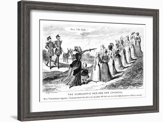 The Scholastic Hen and Her Chickens, 19th Century-George Cruikshank-Framed Giclee Print