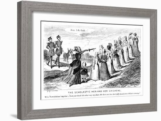 The Scholastic Hen and Her Chickens, 19th Century-George Cruikshank-Framed Giclee Print