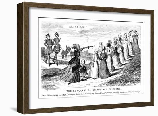 The Scholastic Hen and Her Chickens, 19th Century-George Cruikshank-Framed Giclee Print