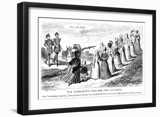 The Scholastic Hen and Her Chickens, 19th Century-George Cruikshank-Framed Giclee Print