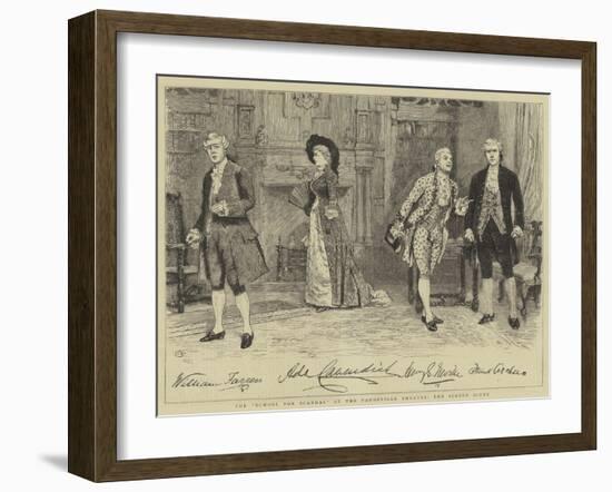 The School for Scandal at the Vaudeville Theatre, the Screen Scene-Charles Green-Framed Giclee Print