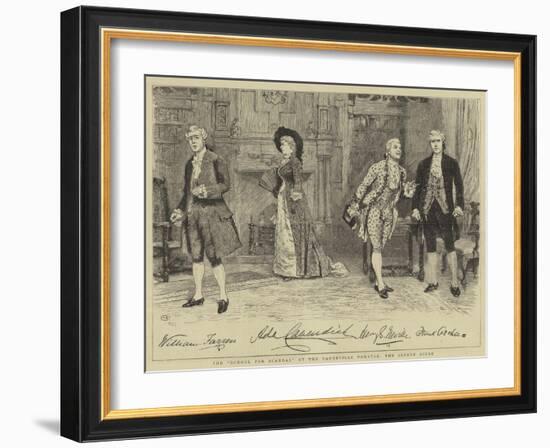 The School for Scandal at the Vaudeville Theatre, the Screen Scene-Charles Green-Framed Giclee Print