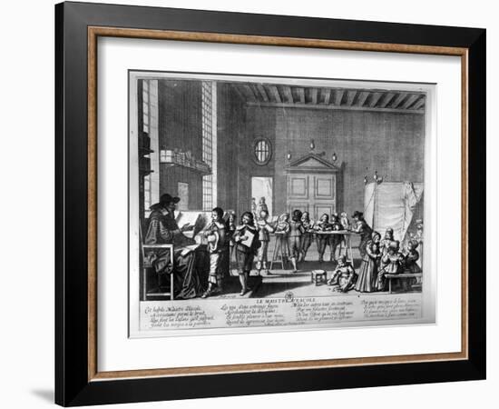 The School Master (Engraving) (B/W Photo)-Abraham Bosse-Framed Giclee Print