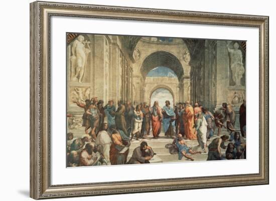 The School of Athens, c.1511 (detail)-Raphael-Framed Art Print