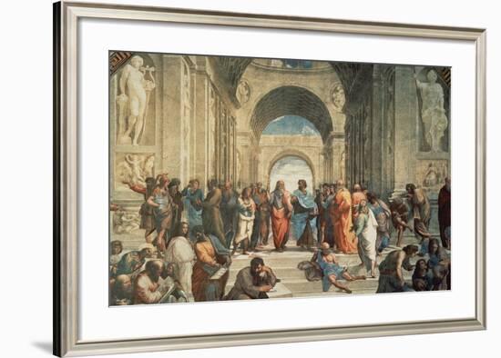 The School of Athens, c.1511 (detail)-Raphael-Framed Art Print