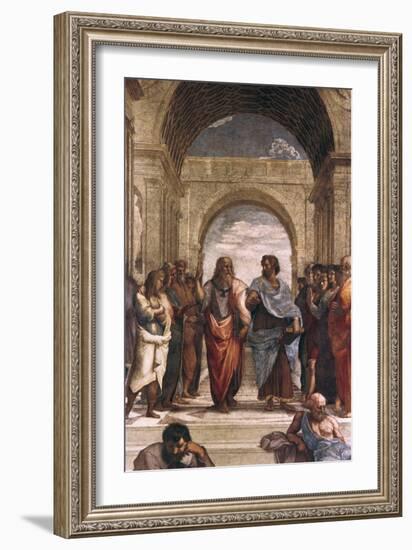 The School of Athens, Detail of Plato and Aristotle, 1508-1511-Raphael-Framed Giclee Print