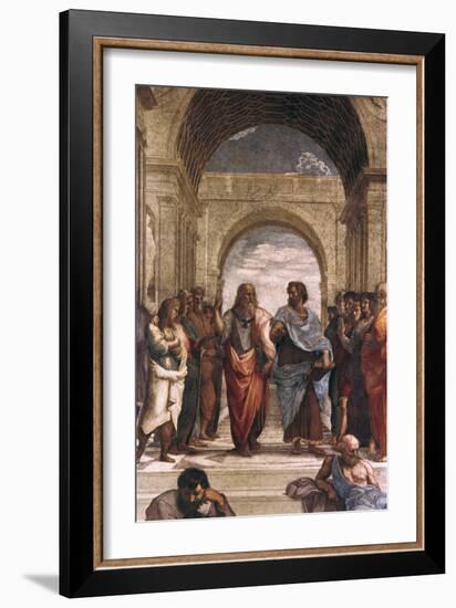 The School of Athens, Detail of Plato and Aristotle, 1508-1511-Raphael-Framed Giclee Print