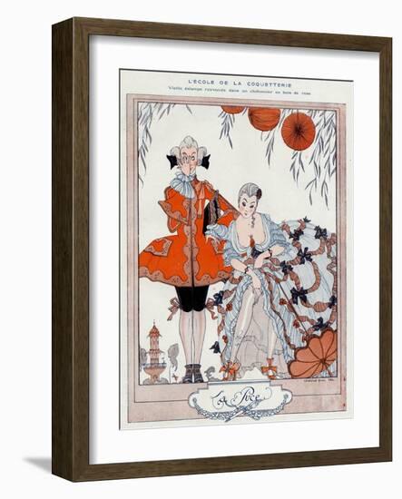 The School of Coquetry!-Georges Barbier-Framed Art Print