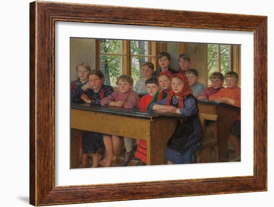 The Schoolroom, 1938 (Oil on Canvas)-Nikolai Petrovich Bogdanov-Belsky-Framed Giclee Print