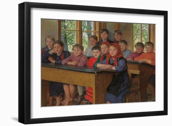 The Schoolroom, 1938 (Oil on Canvas)-Nikolai Petrovich Bogdanov-Belsky-Framed Giclee Print