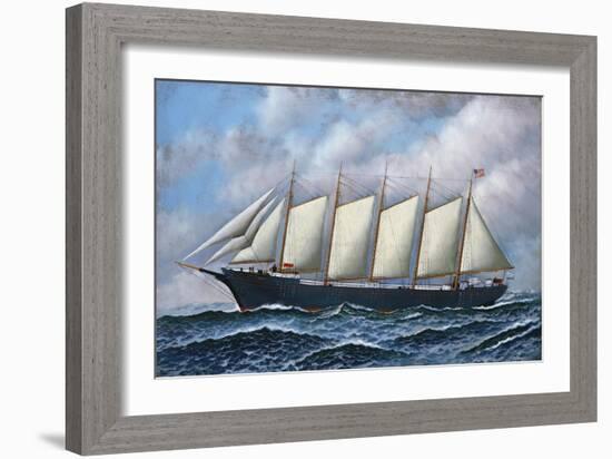 The Schooner Diria, 1918-Antonio Jacobsen-Framed Giclee Print