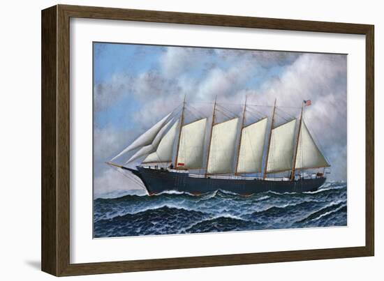 The Schooner Diria, 1918-Antonio Jacobsen-Framed Giclee Print