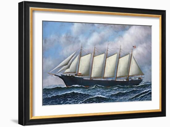 The Schooner Diria, 1918-Antonio Jacobsen-Framed Giclee Print