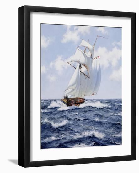 The Schooner 'H.M.S. Pickle', c.1992-James Brereton-Framed Giclee Print