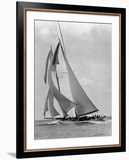 The Schooner Half Moon at Sail, 1910s-Edwin Levick-Framed Art Print