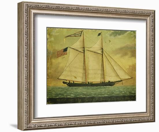 The Schooner Whig, American School, Mid 19th Century-null-Framed Giclee Print