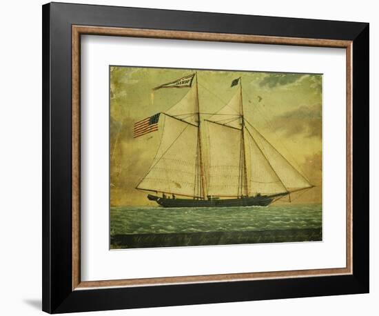 The Schooner Whig, American School, Mid 19th Century-null-Framed Giclee Print