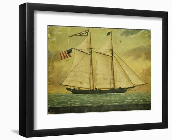 The Schooner Whig, American School, Mid 19th Century-null-Framed Giclee Print