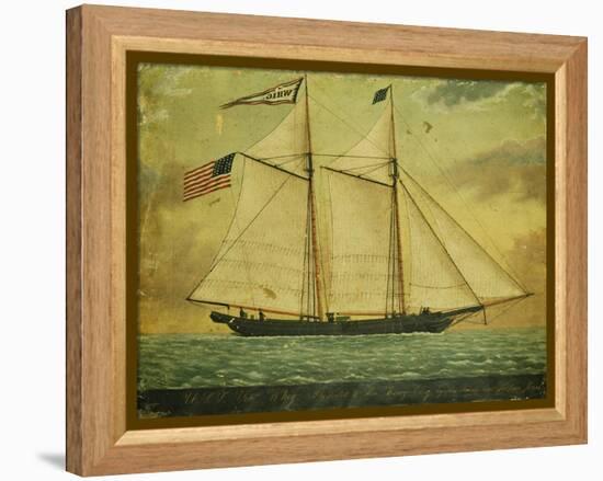 The Schooner Whig, American School, Mid 19th Century-null-Framed Premier Image Canvas