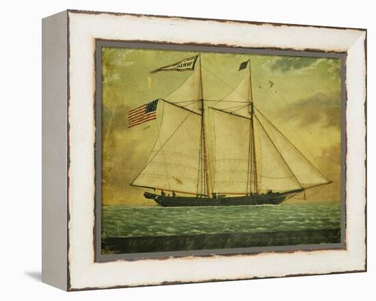 The Schooner Whig, American School, Mid 19th Century-null-Framed Premier Image Canvas