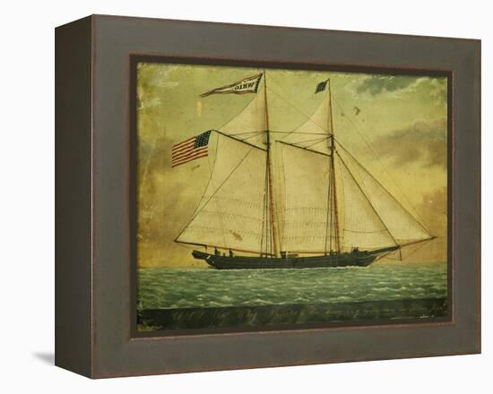 The Schooner Whig, American School, Mid 19th Century-null-Framed Premier Image Canvas