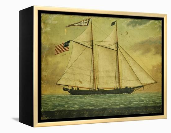 The Schooner Whig, American School, Mid 19th Century-null-Framed Premier Image Canvas
