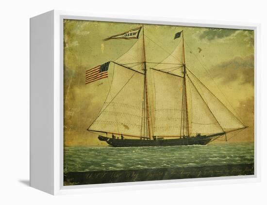 The Schooner Whig, American School, Mid 19th Century-null-Framed Premier Image Canvas