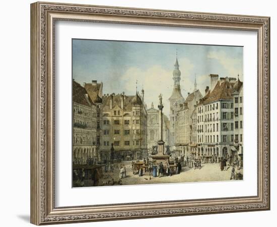 The Schrannenplatz, Munich-Simon Quaglio-Framed Giclee Print