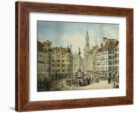 The Schrannenplatz, Munich-Simon Quaglio-Framed Giclee Print