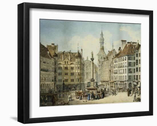 The Schrannenplatz, Munich-Simon Quaglio-Framed Giclee Print