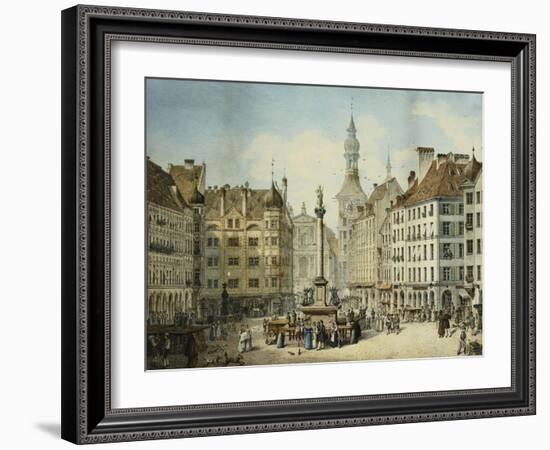 The Schrannenplatz, Munich-Simon Quaglio-Framed Giclee Print