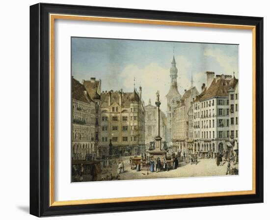 The Schrannenplatz, Munich-Simon Quaglio-Framed Giclee Print