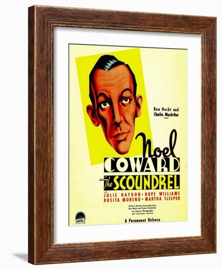 The Scoundrel, Noel Coward on Midget Window Card, 1935-null-Framed Photo