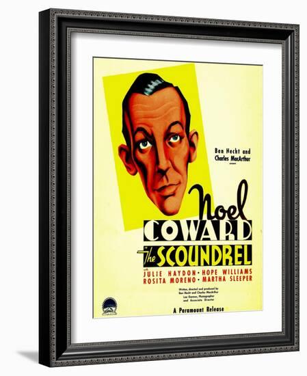 The Scoundrel, Noel Coward on Midget Window Card, 1935-null-Framed Photo