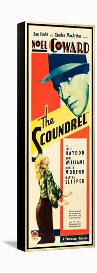 THE SCOUNDREL, top: Noel Coward, bottom: Julie Haydon on insert poster art, 1935-null-Framed Stretched Canvas