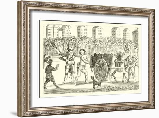 The Scourging of Titus Oates from Newgate to Tyburn-null-Framed Giclee Print