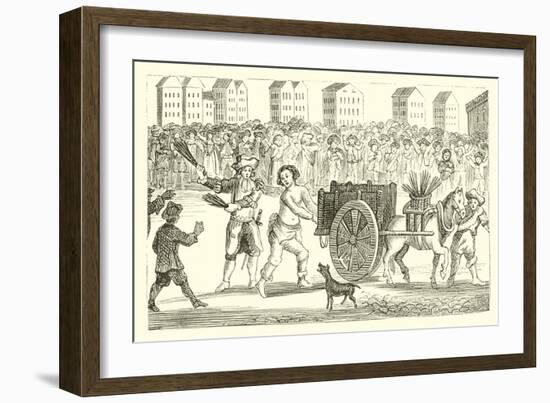 The Scourging of Titus Oates from Newgate to Tyburn-null-Framed Giclee Print